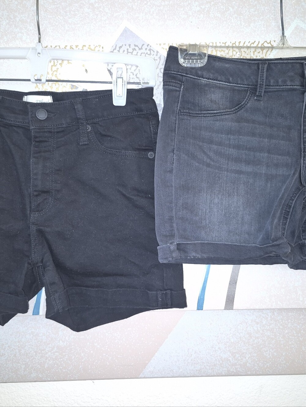 2 Pairs Of Jean Shorts Daisy Duke Black Shorts Size 4 Like New